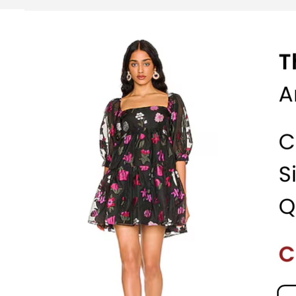 Revolve floral baby doll dress open